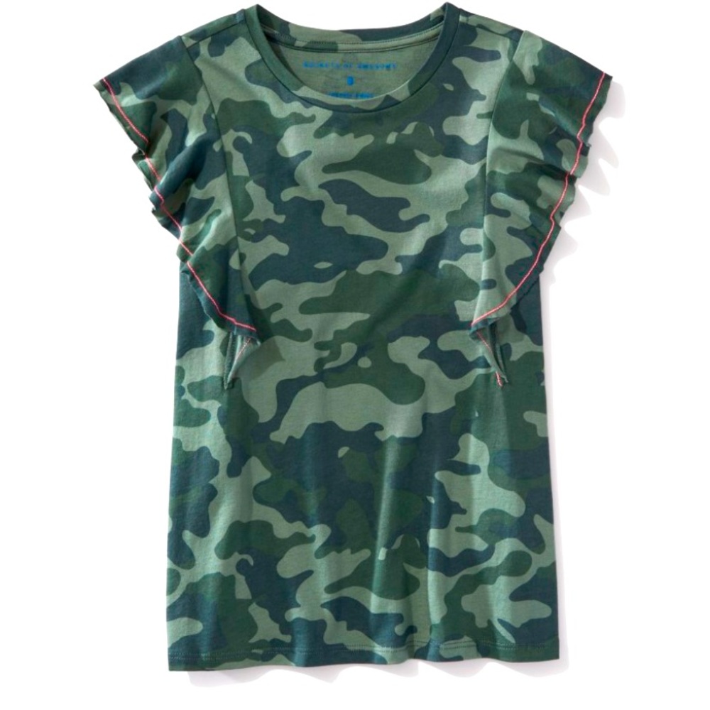 Like new 🚀⭐️ Rockets of Awesome Camo ruffle top